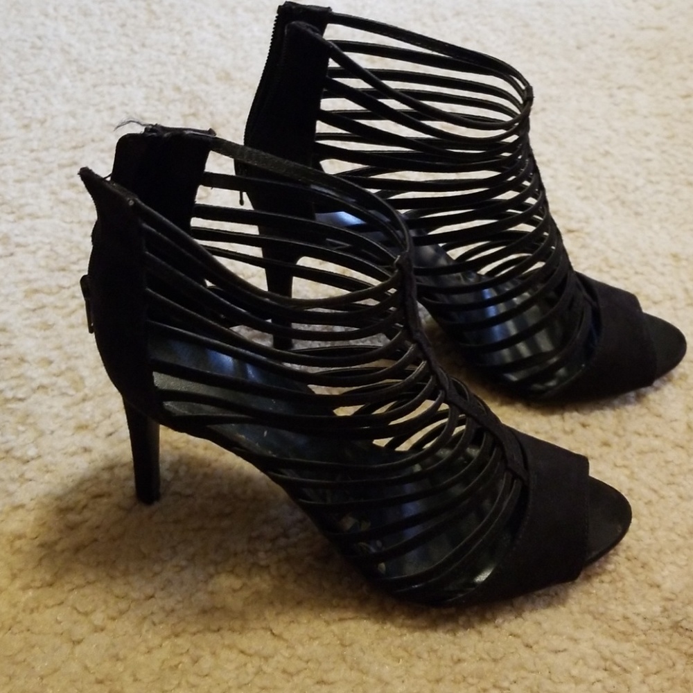 Black Zip Up Sandals